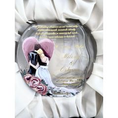Ręcznie malowany wazon dla młodej pary z życzeniami