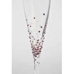 Zestaw ozodbnych kieliszków do szampana - różowe kryształki