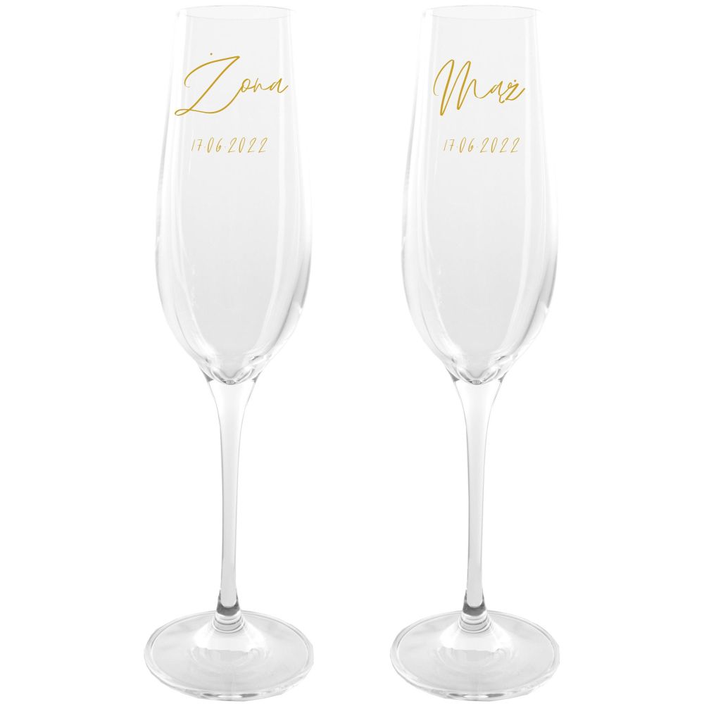 Personalizowane kieliszki do szampana dla Młodej Pary - 2szt.