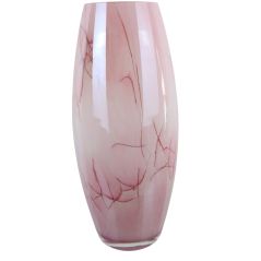 Wazon szklany retro różowy 25 cm